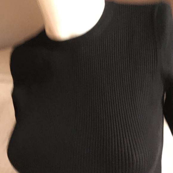 Zara Ribbed Quarter Sleeve High Neck Sweater Shirt - Picture 7 of 8